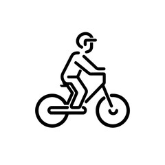 Obraz premium Energetic Cyclist with Safety Helmet Line Drawing in Motion for Active Lifestyle