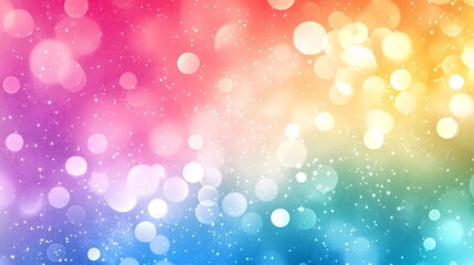 Obraz premium Rainbow Bokeh Background with Glitter - Magical, vibrant bokeh lights, rainbow colors, glitter sparkle, festive backdrop, dreamy atmosphere.
