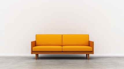 Orange Sofa in Minimalist Room