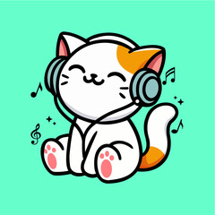 "The Cool Cat: A Playful Kitty Rocking a Headset"