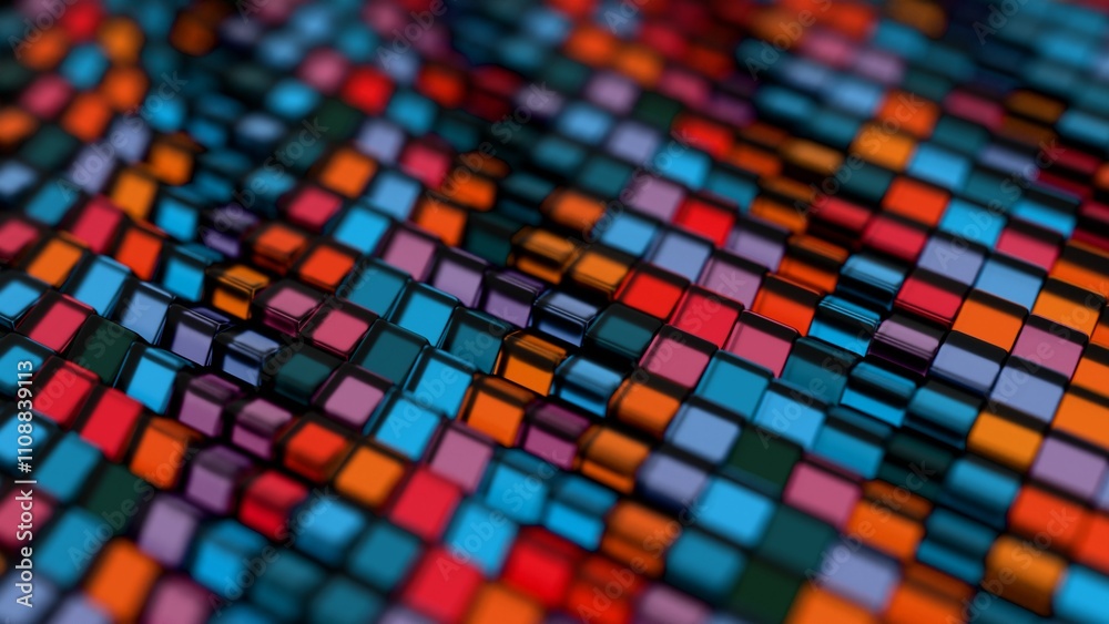 Poster a colorful background with many squares