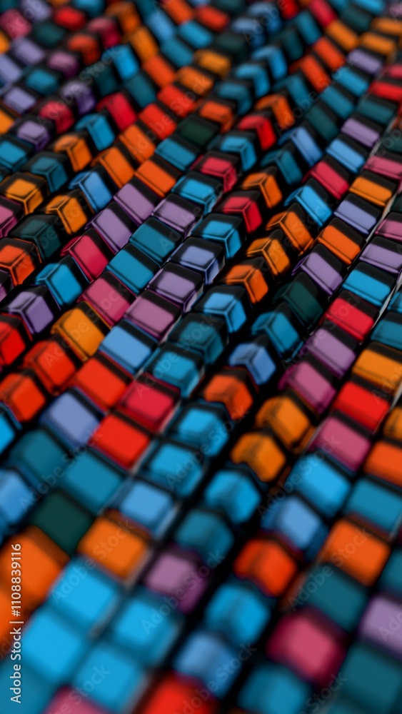 Leinwandbilder a close up of a colorful pattern of cubes