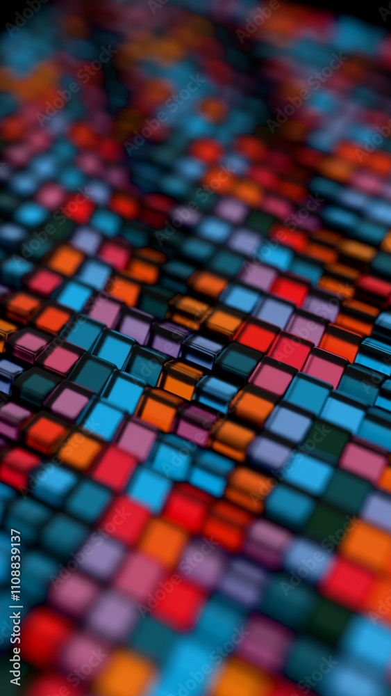 Poster a colorful background with many squares