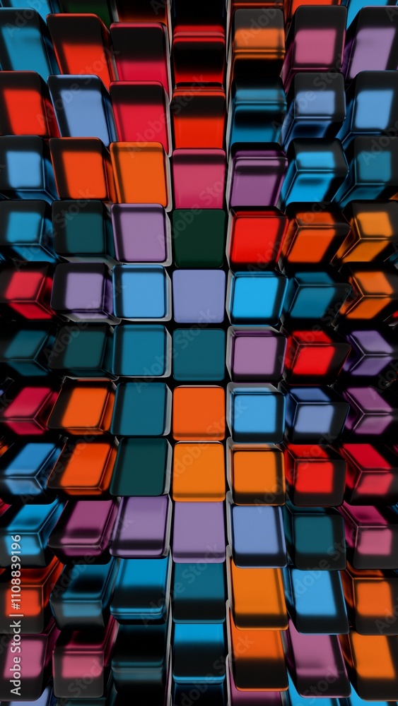 Leinwandbilder a colorful abstract background with many squares
