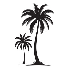 Obraz premium Palm Tree Silhouettes, Exotic Nature Vector Illustration