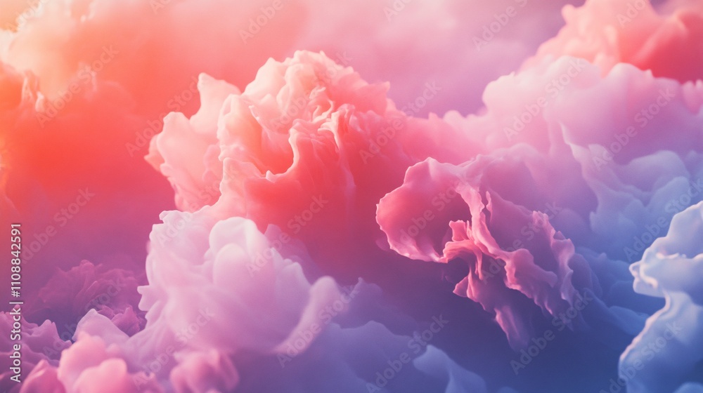 Poster colorful abstract smoke forming intricate patterns and textures