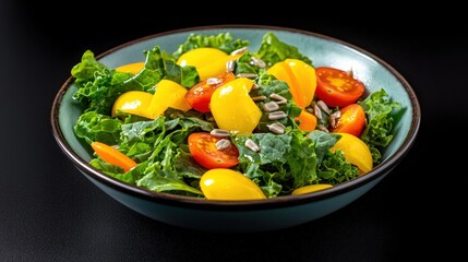 Vibrant Kale Salad  Healthy Eating  Fresh Vegetables  Colorful Food Photography