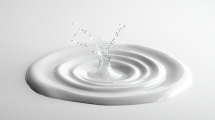 A minimalist water splash in a spiral shape, captured mid-motion and isolated on white.