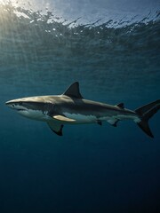 Obraz premium Shark swimming in the ocean.