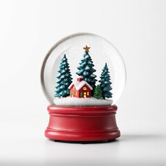 Snow globe decorative Christmas isolated on white background