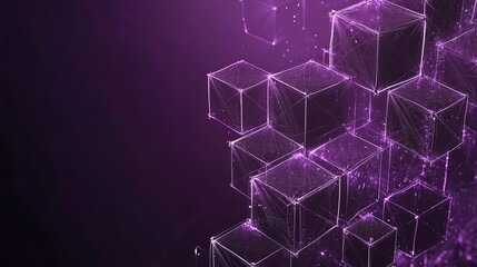 Obraz premium Dark Violet Hexagonal Technology Abstract Vector Background