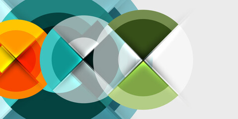 Fototapeta premium Circle and semi circle geometric background. Vector Illustration For Wallpaper, Banner, Background, Card, Book Illustration, landing page