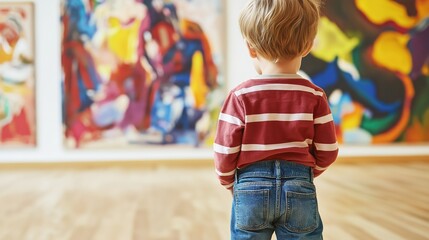 Child gazing intently at vibrant pictures, capturing the imagination and sparking curiosity in the young mind. The essence of childhood wonder and exploration.