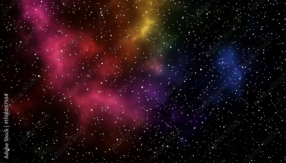 Aufkleber colorful nebula and stars in deep space display