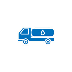 Fototapeta premium Fuel truck icon Thin line illustration set