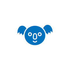 Koala head icon Thin line illustration set