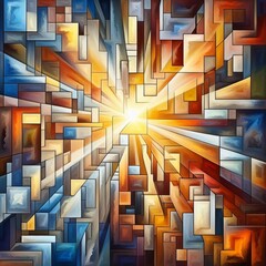 22 Abstract Cubism Sunlight fragmented into abstract shapes chal