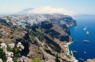 View of the Santorini cliffs