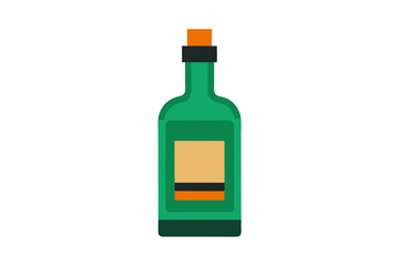 Rum Bottle | isolated silhouette vector illustration on white background