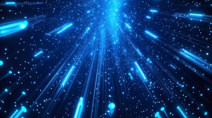 Obraz premium Digital Blue Growth Up Arrows on the Technology Background