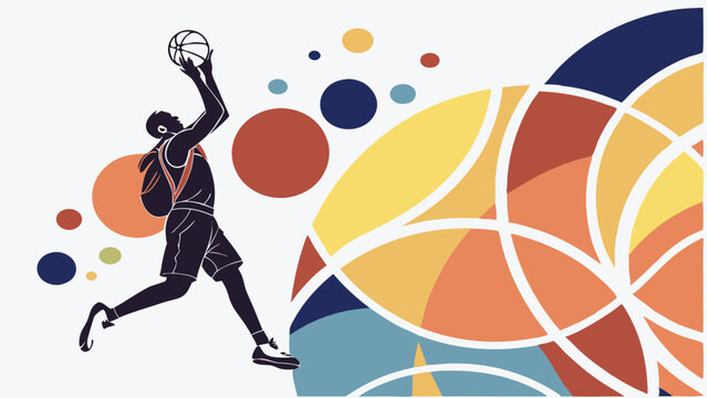 bascketball background design, illustration, sport style