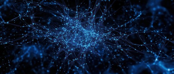 Naklejka premium Abstract representation of interconnected nodes in blue 