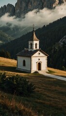 Small church in the Dolomites.