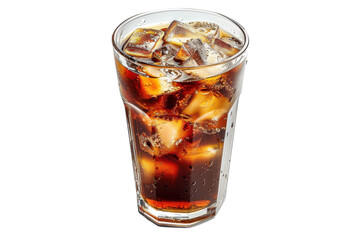 Refreshing cold beverage served in a glass filled with ice on a warm day