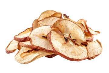 Dried apple slices stacked in a pile ready for snacking or cooking