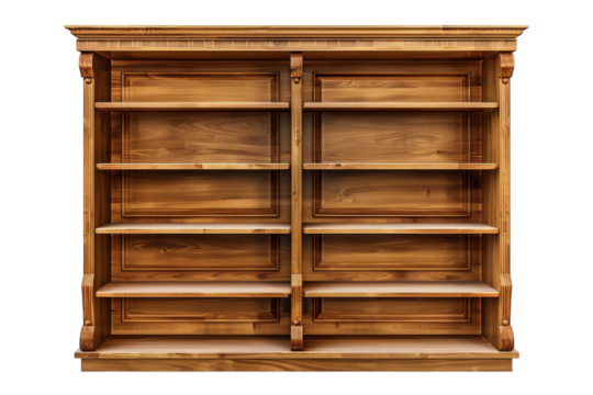 Wooden bookshelf with multiple shelves perfect for storage and display in a contemporary living space