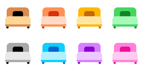 Obraz premium Editable single bed vector icon. Part of a big icon set family. Perfect for web and app interfaces, presentations, infographics, etc