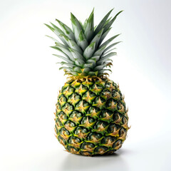 Ripe pineapple isolated on white.