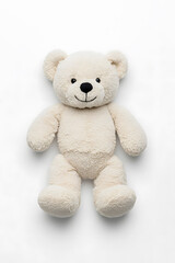 Obraz premium White teddy bear toy, isolated on white background