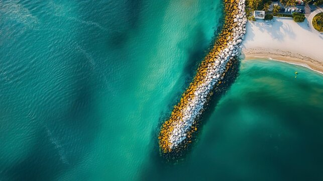 Aerial photo miami beach inlet between haulover and bal harbour Condominium 