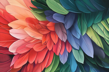 A striking close-up of a colorful parrot&acirc;&euro;&trade;s feathers, with rich details and textures.