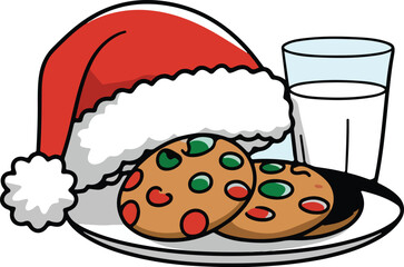 santa claus and christmas cookies