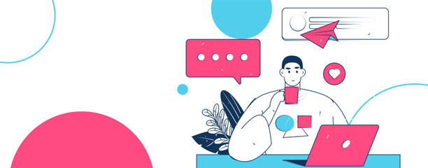 Communicate with consultants flat vector character concept operation hand drawn illustration
