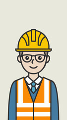 A construction worker logo