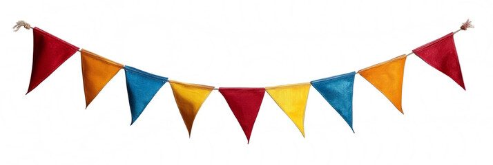 Fototapeta premium Colorful party flag banners isolated on a transparent background. 