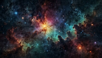 Obraz premium Starry background with twinkling stars and nebulae.