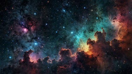 Obraz premium Starry background with twinkling stars and nebulae.