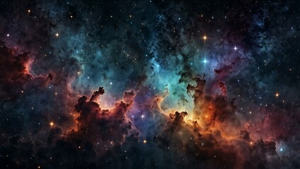 Obraz premium Starry background with twinkling stars and nebulae.