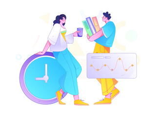 Communicate with consultants flat vector character concept operation hand drawn illustration
