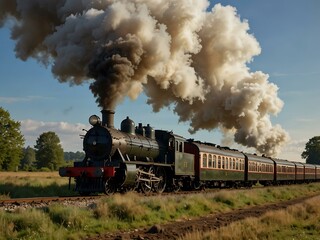 Naklejka premium Steam train in motion.