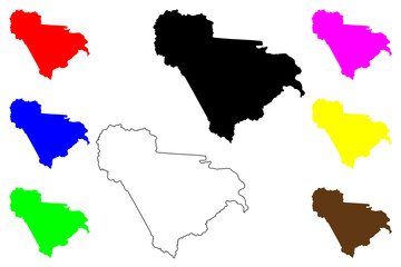 Obraz premium Raleigh County, State of West Virginia (U.S. county, United States of America, USA, U.S., US) map vector illustration, scribble sketch Raleigh map