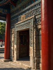 Stone gate at the Temple of Heaven in Beijing, China.