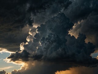 Storm clouds blocking the sun before rain.
