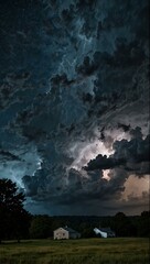 Stormy night sky.