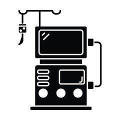 Hemodialysis Machine icon vector on white background