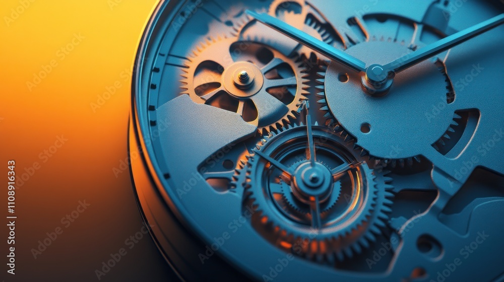 Poster Intricate Clockwork Gears and Hands Precision Mechanism